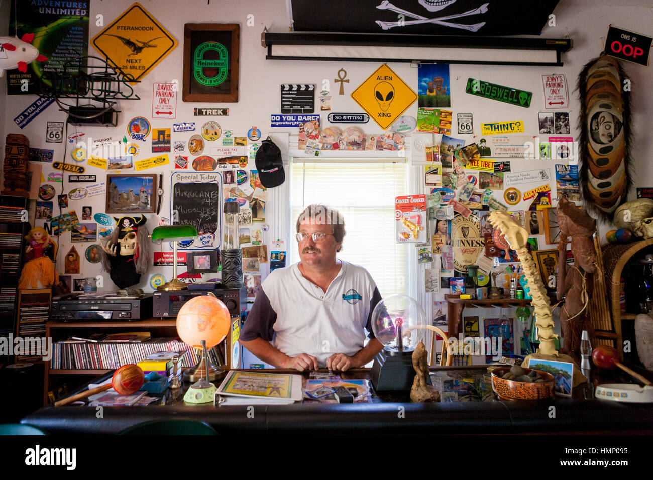 Autor David Hatcher Childress bei der World Explorers Club in Kempton, Illniois. Stockfoto