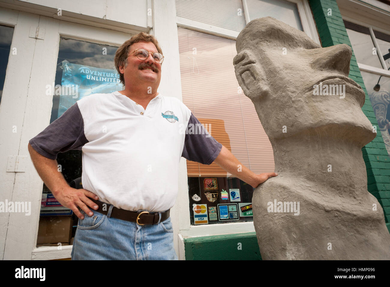 Autor David Hatcher Childress bei der World Explorers Club in Kempton, Illniois. Stockfoto