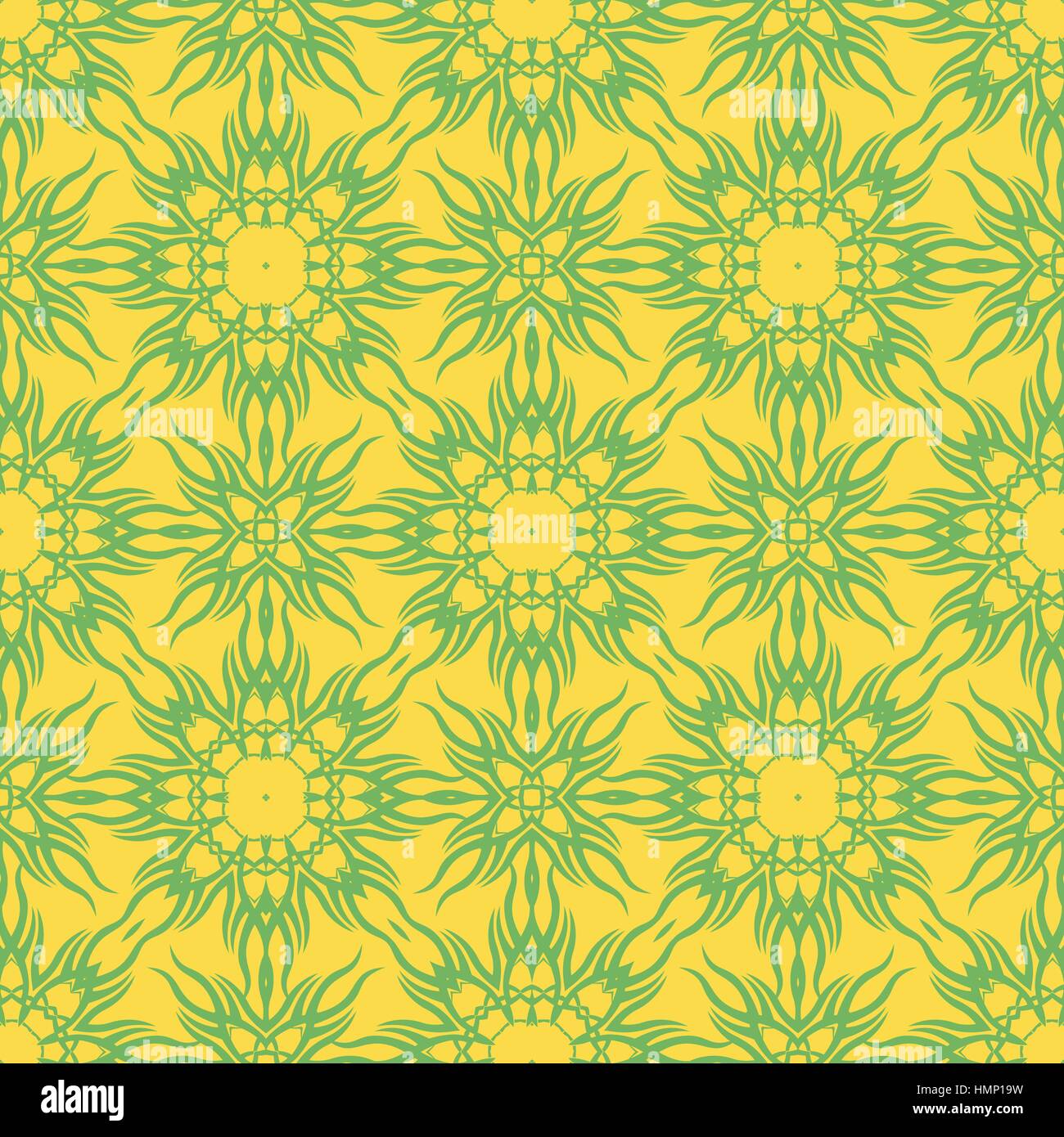 Gelbe dekorative Retro-Seamless Pattern. Stock Vektor
