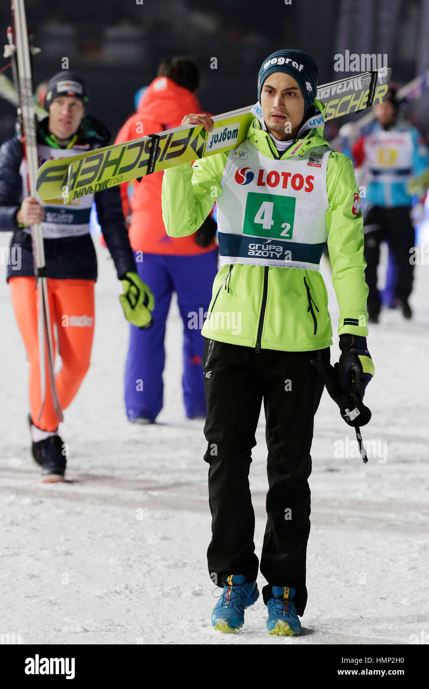 ZAKOPANE, Polen - 23. Januar 2016: FIS-Skisprung-Weltcup in Zakopane o/p Maciej Kot POL Stockfoto