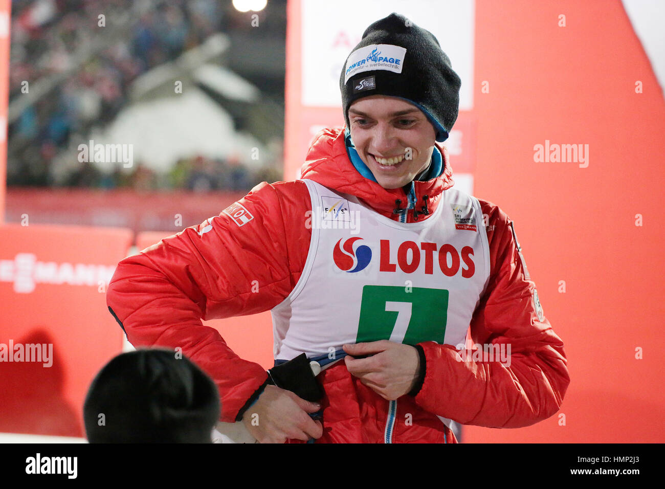 ZAKOPANE, Polen - 23. Januar 2016: FIS Skisprung Weltcup in Zakopane o/p Manuel Poppinger AUT Stockfoto
