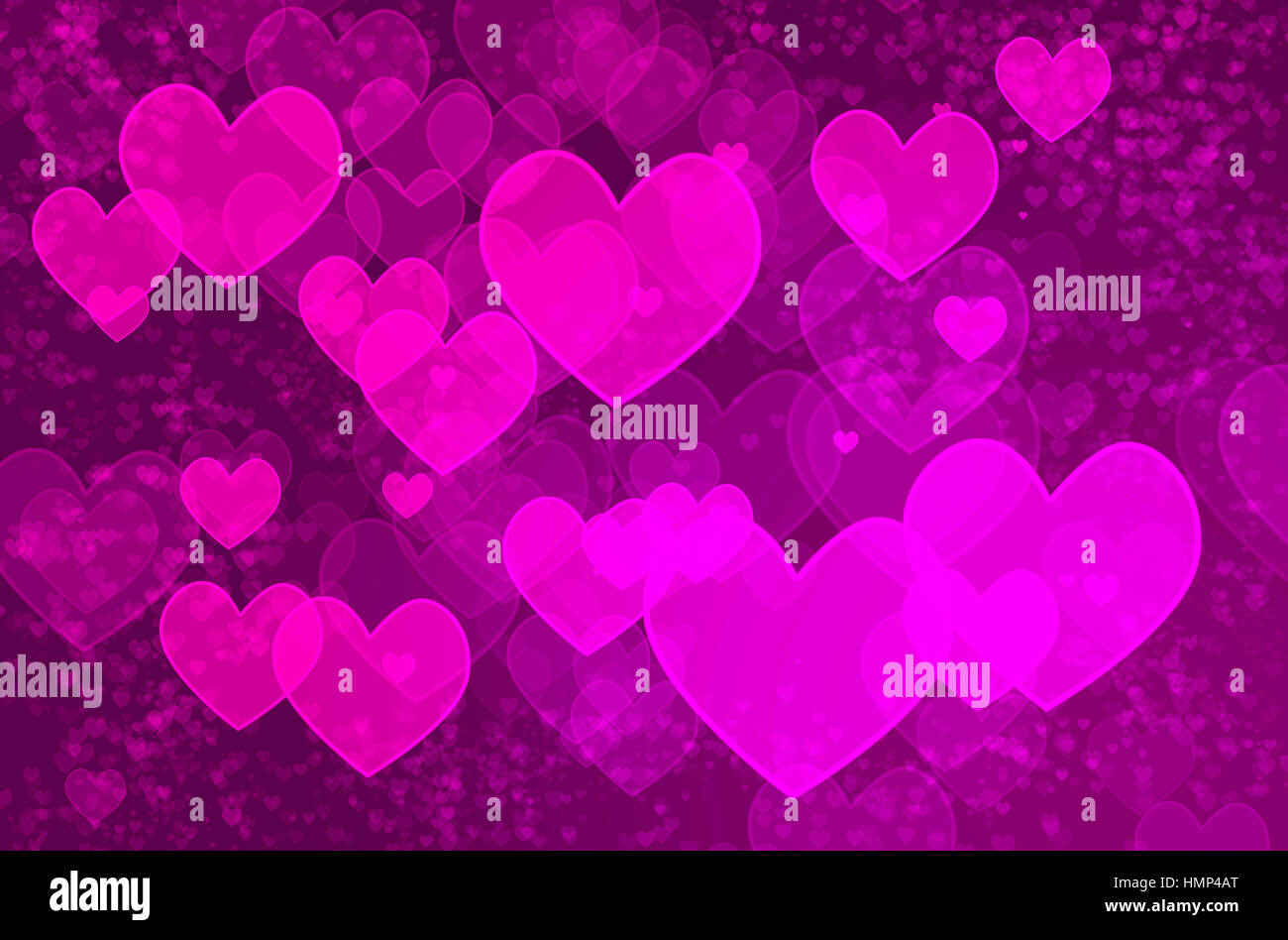 Hintergrund der Herzen Bokeh für Valentinstag-Konzept Stockfoto