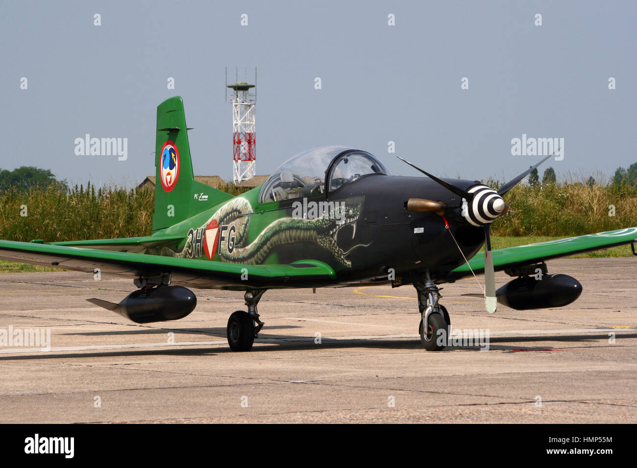 Österreichische Luftwaffe pc-7 Trainer Ebene Stockfoto