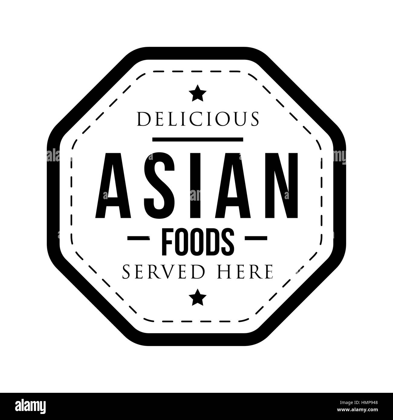 Leckere asiatische Speisen Vintage Stempel Stock Vektor