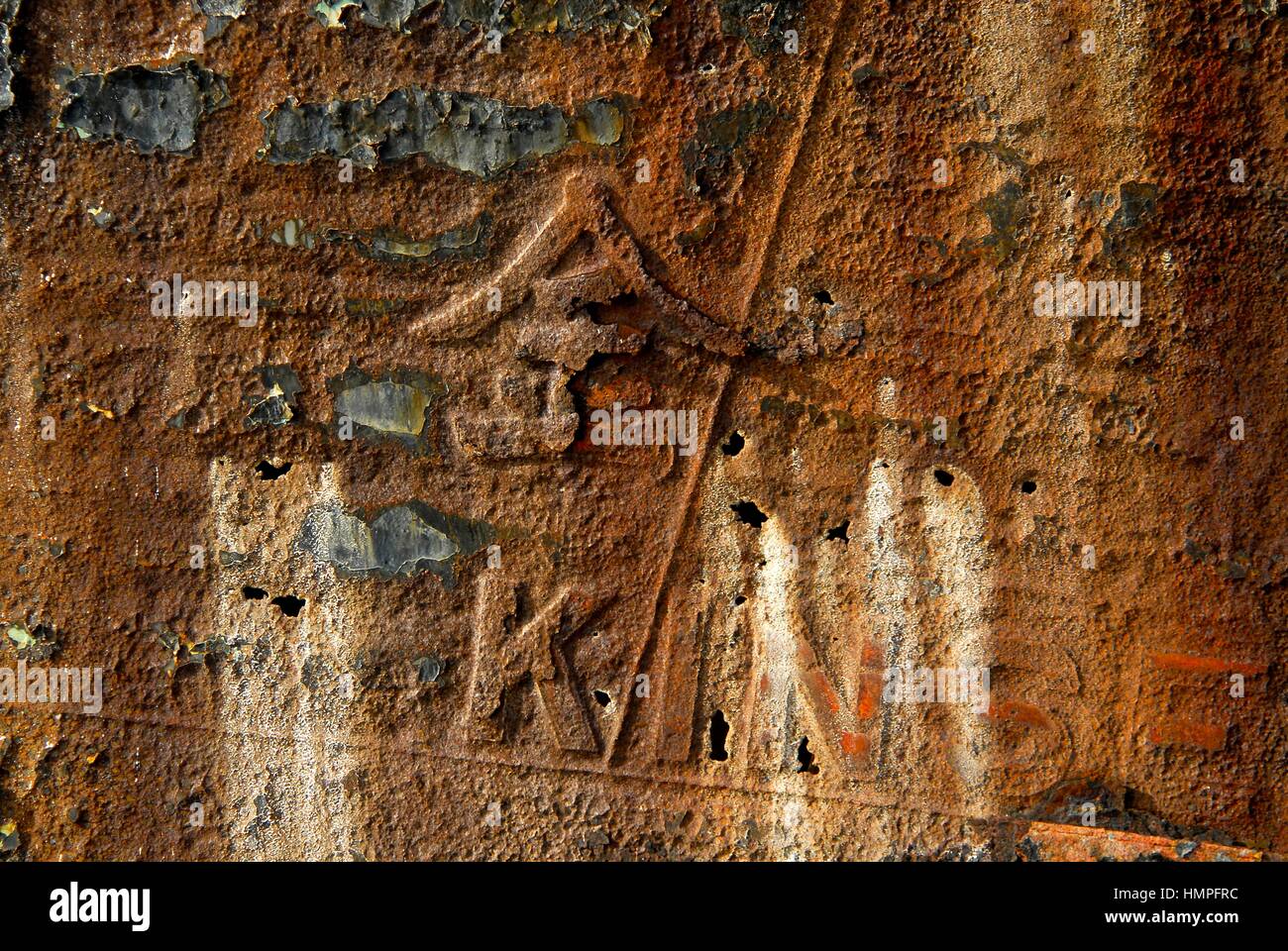 Polisini griechischen Wrack (Kinsei Maru), silberne Banken Marine Sanctuary, Dominikanische Republik, Karibik Stockfoto