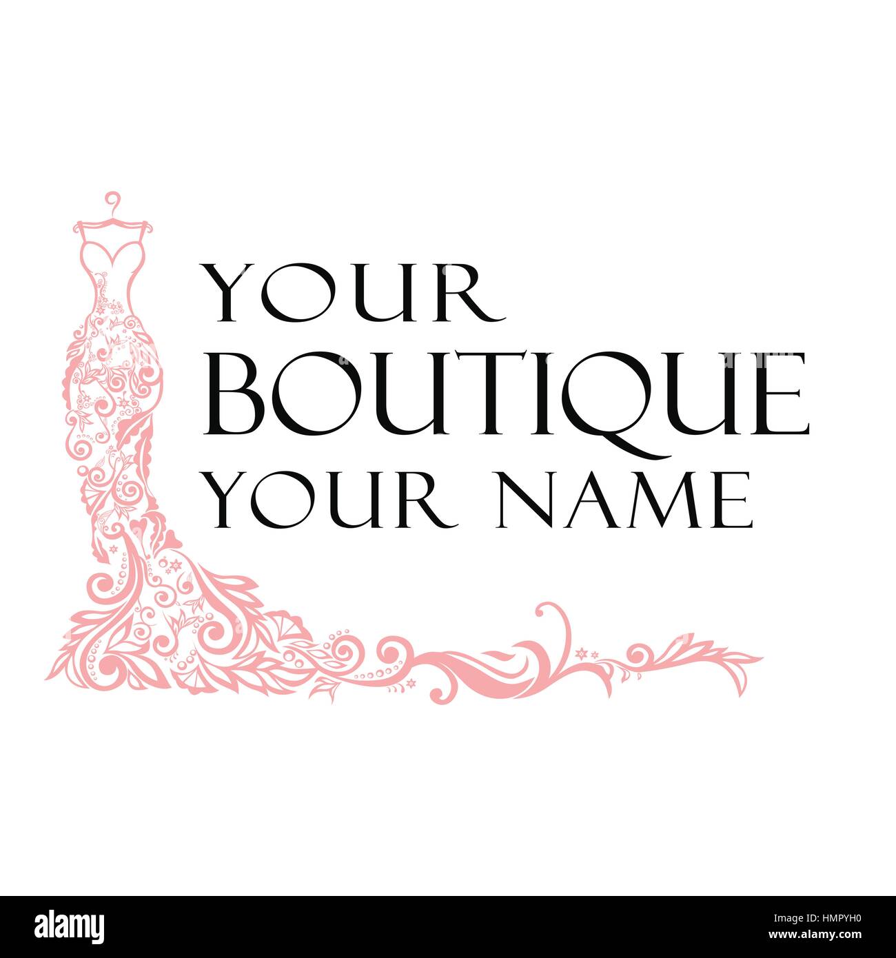 Boutique Braut Logo Vorlage Illustration Design Kleid Stock Vektor