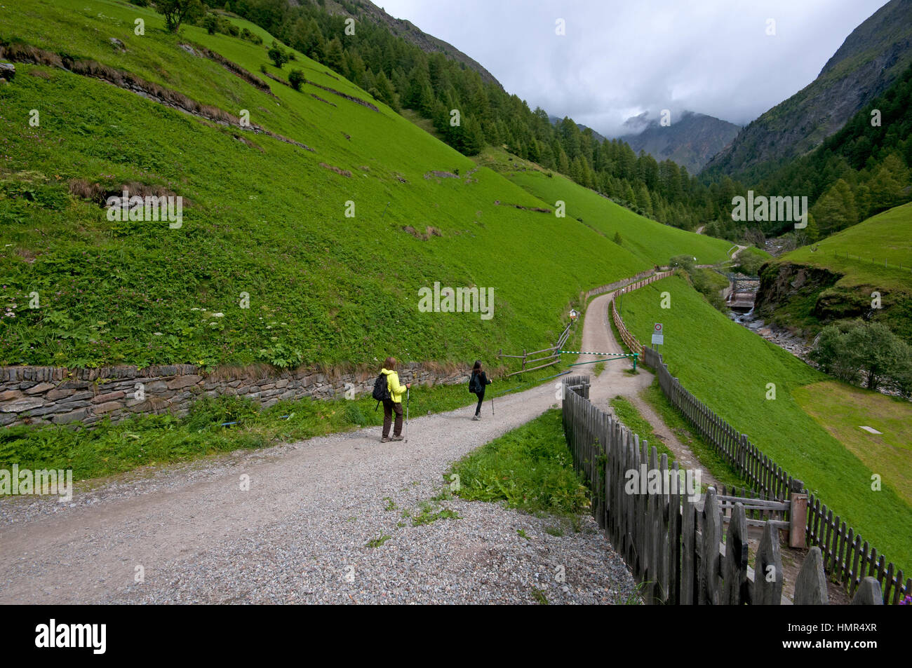 Wandern im Val di Fosse (Pfossental), Val Senales (Schnalstal), Trentino Alto Adige, Italien Stockfoto