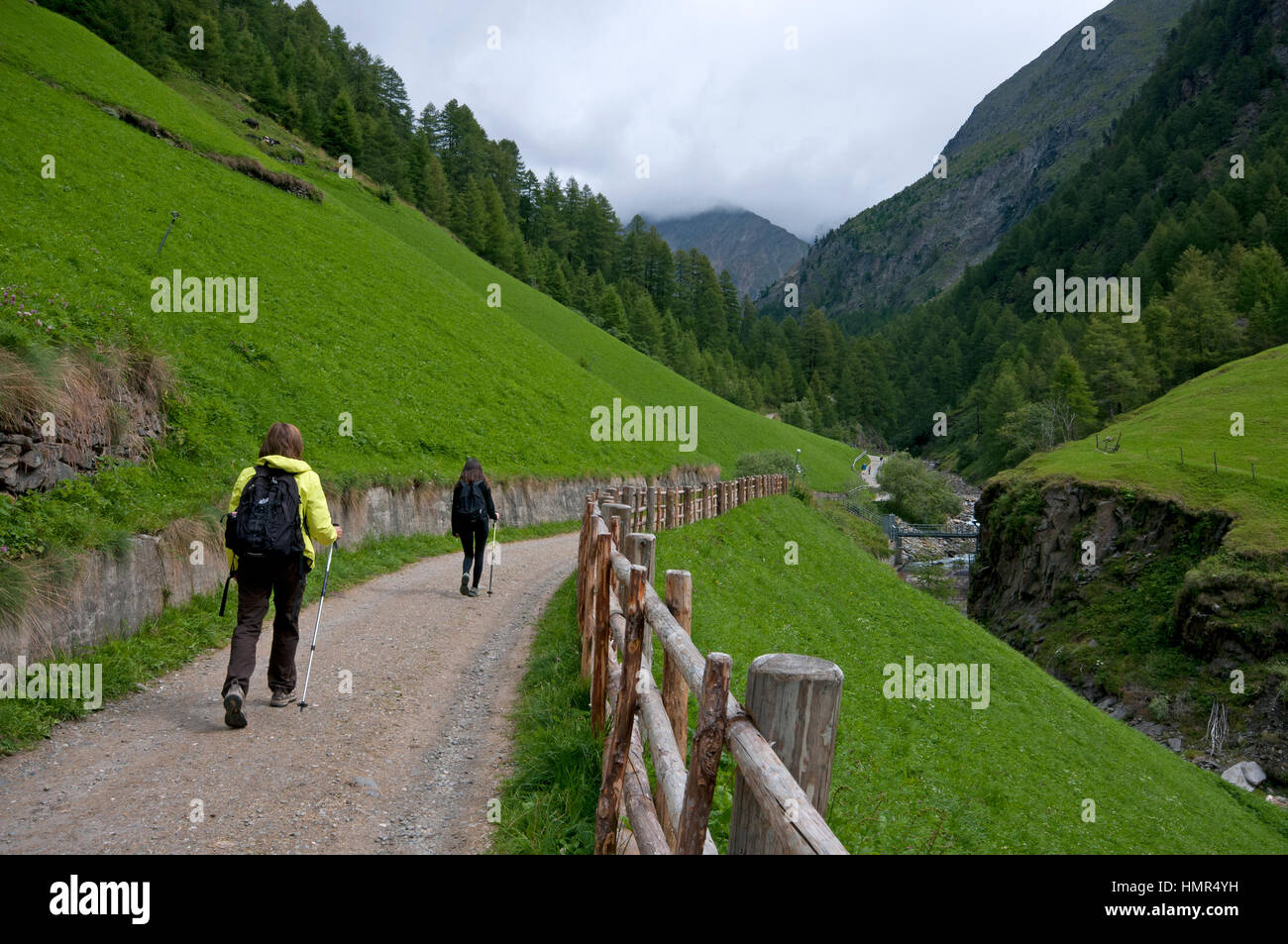 Wandern im Val di Fosse (Pfossental), Val Senales (Schnalstal), Trentino Alto Adige, Italien Stockfoto