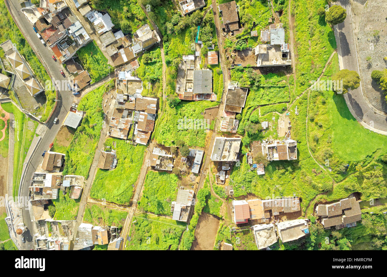 Quito Ecuador Panecillo Hill vertikale Antenne noch Bilder Stockfoto