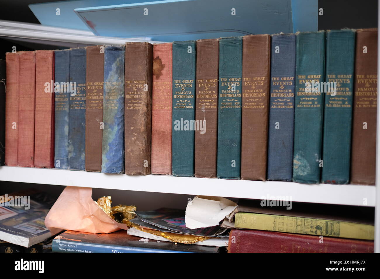 "Die Großereignisse von den berühmten Historikern" Bücher set Stockfoto