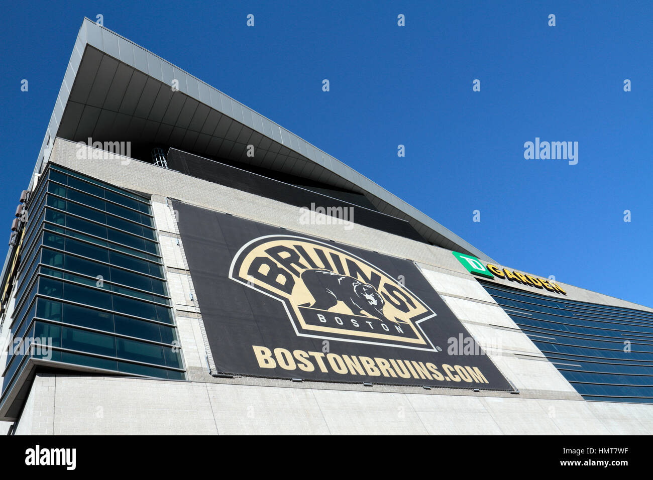 TD Garden, das Heimstadion für die Boston Bruins aus der National Hockey League in Boston, Massachusetts, USA. Stockfoto