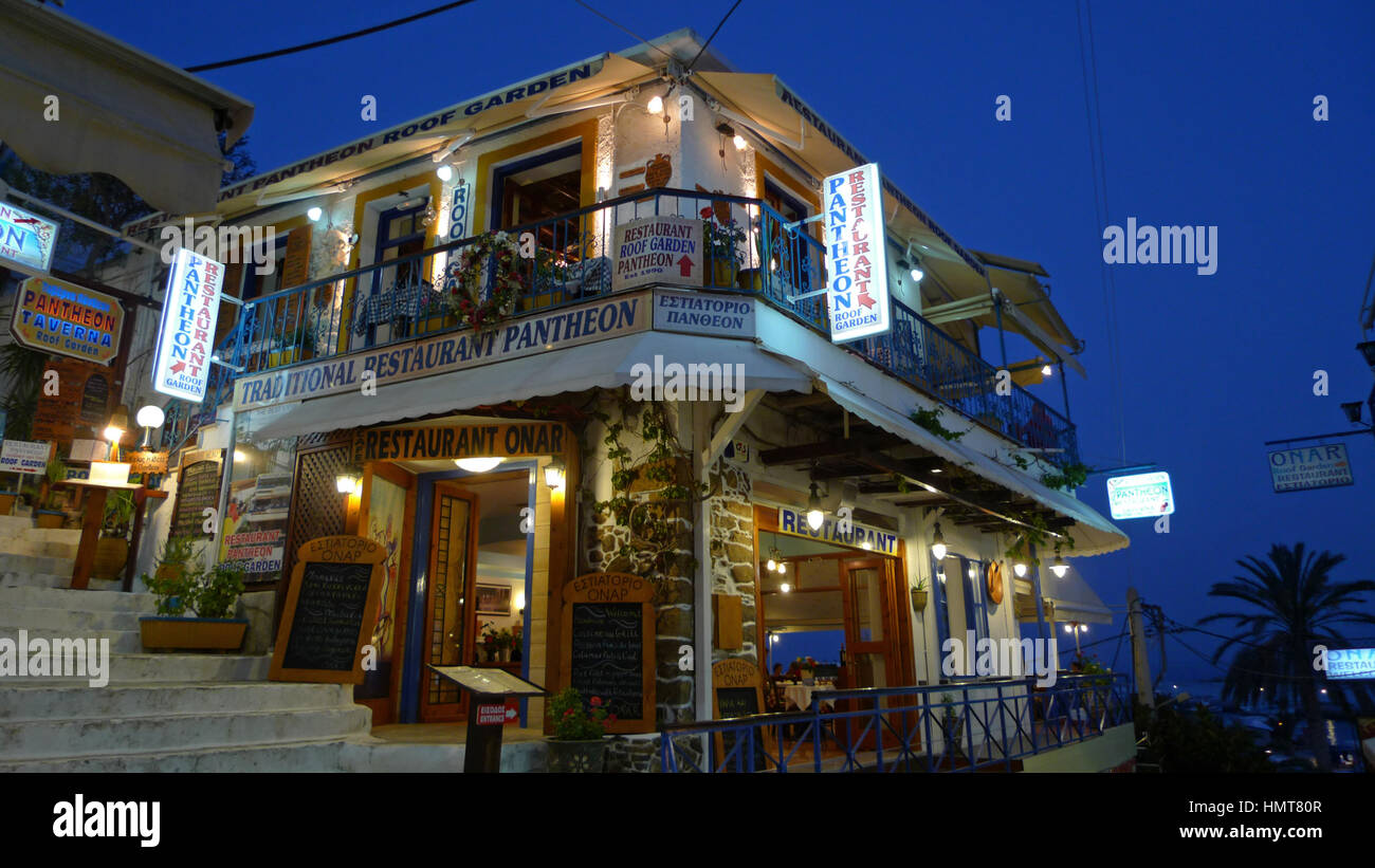Zauberhaften griechische Taverne, Crete Stockfoto