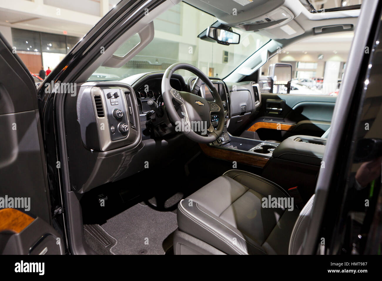 Innenansicht des Chevy Silverado Pickup-Truck auf 2017 Washington Auto Show anzeigen Stockfoto