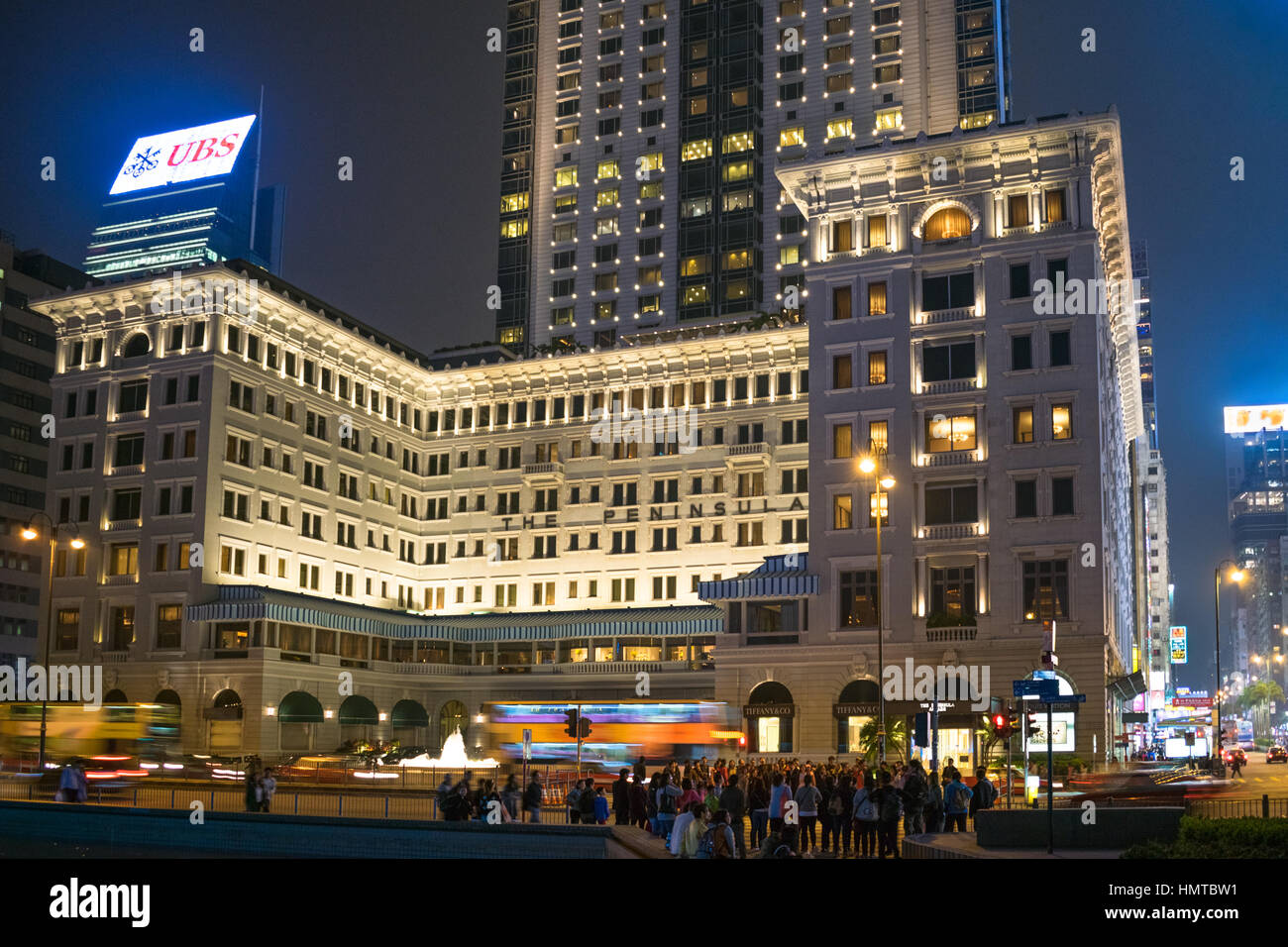Das Peninsula Hotel in Hongkong Stockfoto