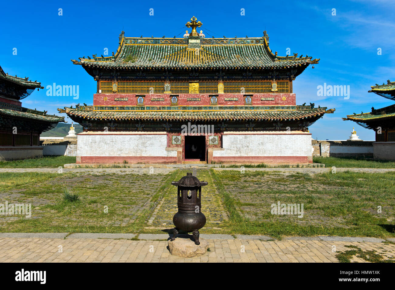 Haupttempel, Erdene Zuu Klosters, Kharkhorin, Övörkhangai Aimag, Mongolei Stockfoto