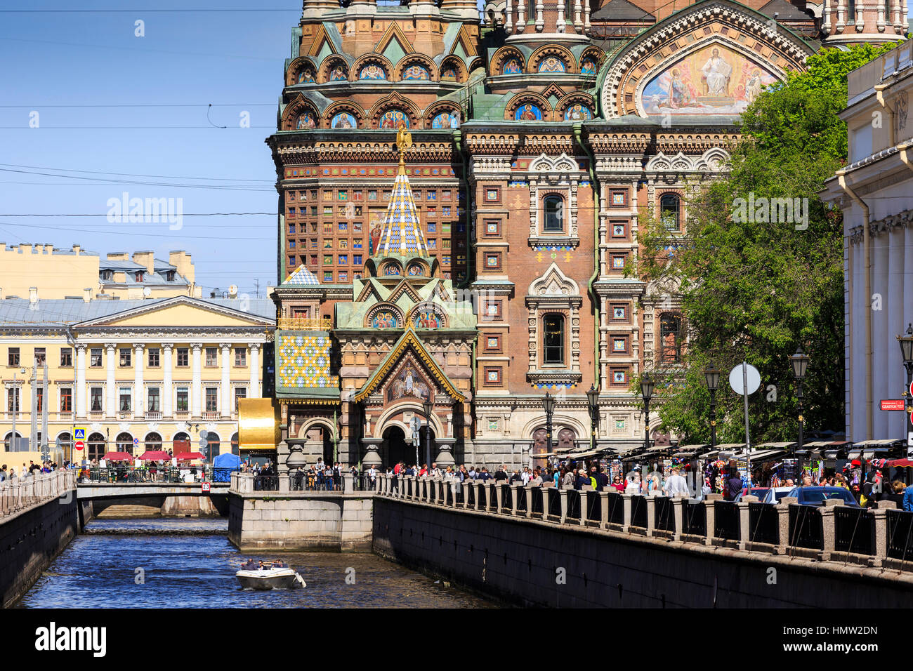 Kirche aus dem Blut, St Petersburg, Russland Stockfoto