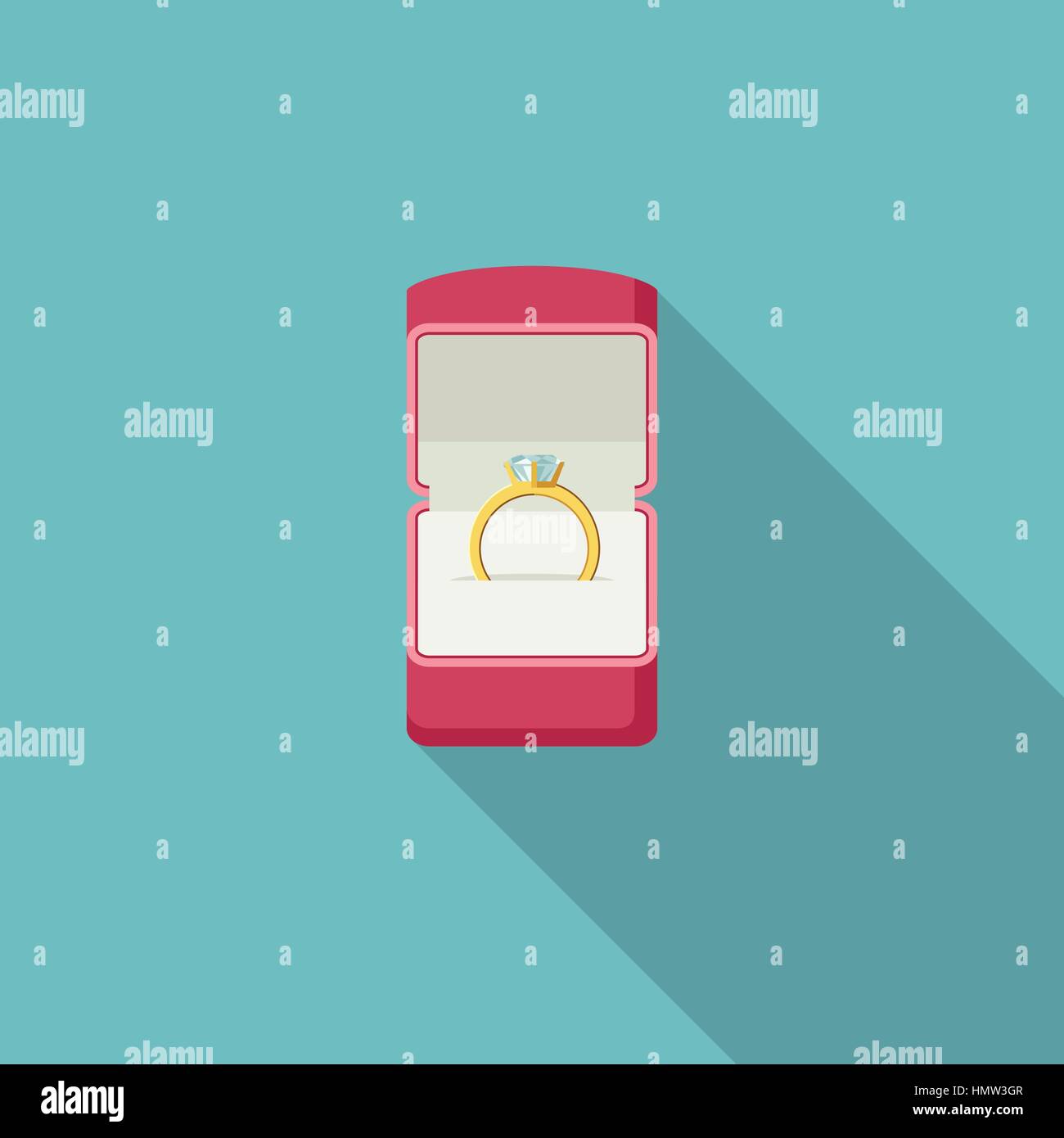 Ring mit Diamanten im Feld Stock Vektor