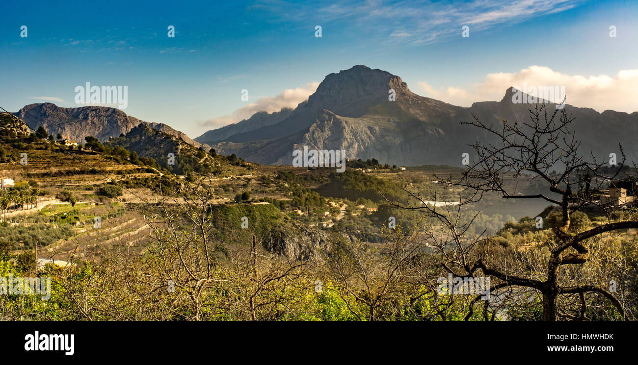 Tarbena ist eine Gemeinde in der Comarca Marina Baixa, Alicante, Valencia, Spanien. Stockfoto