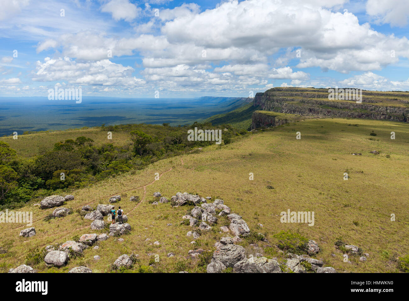 grenzenlose Weite. Blick vom Berge. Chiquitania. Bolivien Stockfoto