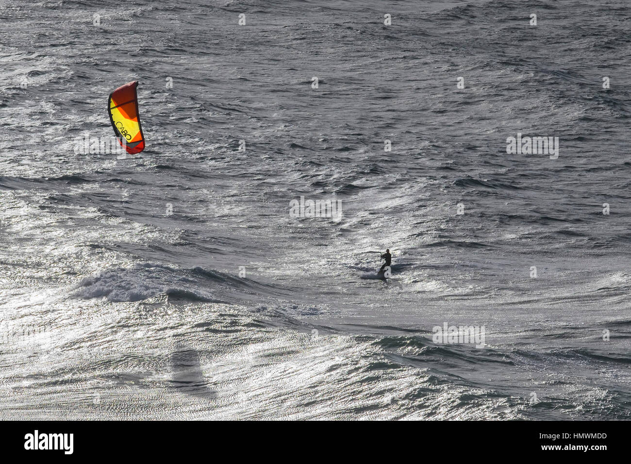 Para Surfer Abstand North Cornwall coast Stockfoto