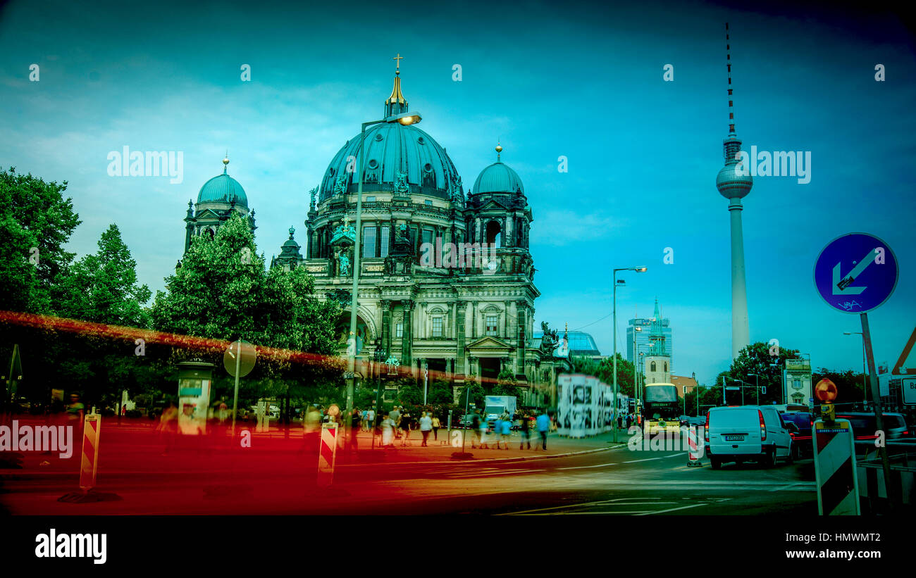 Berliner Dom, Berliner Dom, Blick von Westen auf die Kirche Stockfoto
