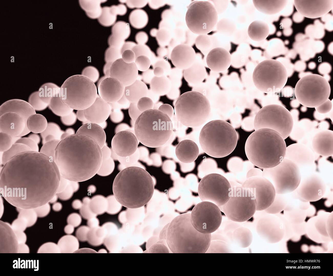 Glühende Gruppe von Molekülen Stockfoto
