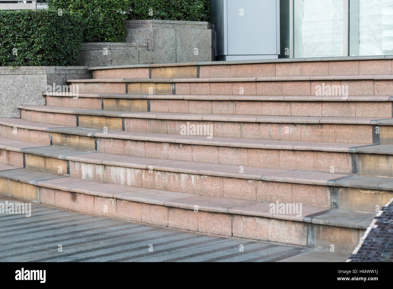 Alten Marmortreppe, Vorderansicht. Alte Treppe Stockfoto