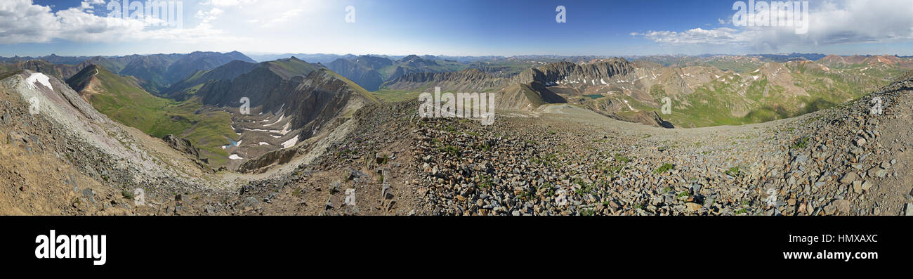 Panorama vom Gipfel des Handys in den San Juan Mountains von Colorado Stockfoto