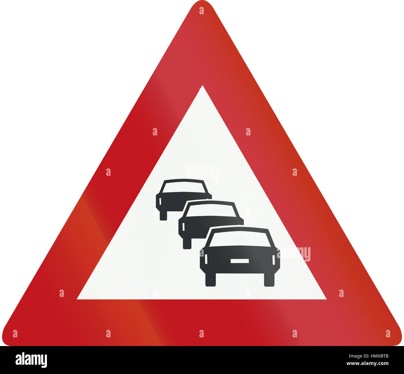 Niederlande-Straßenschild J33 - Warteschlangen wahrscheinlich. Stockfoto