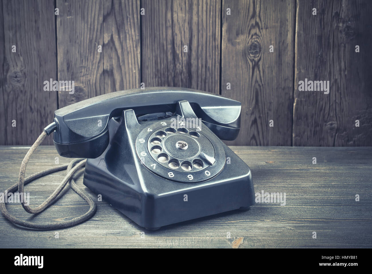 Alte schwarze Telefon closeup Stockfoto