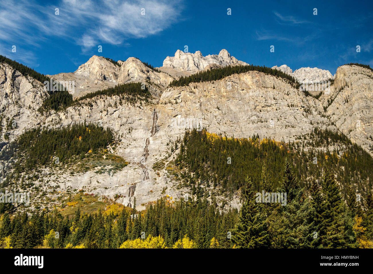 Die Rocky Mountains, allgemein bekannt als die Rocky Mountains, im Banff Nationalpark, Alberta, Kanada. Stockfoto