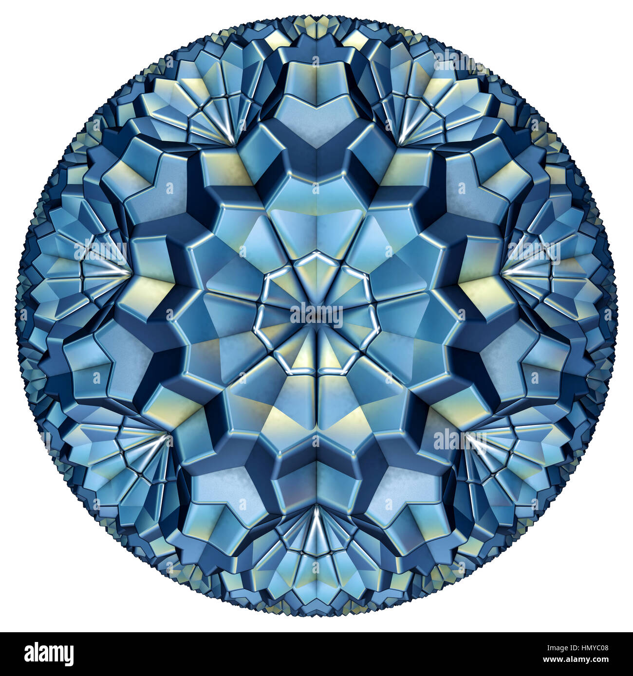 blaue farbige hyperbolische Tesselation computergenerierten Stockfoto