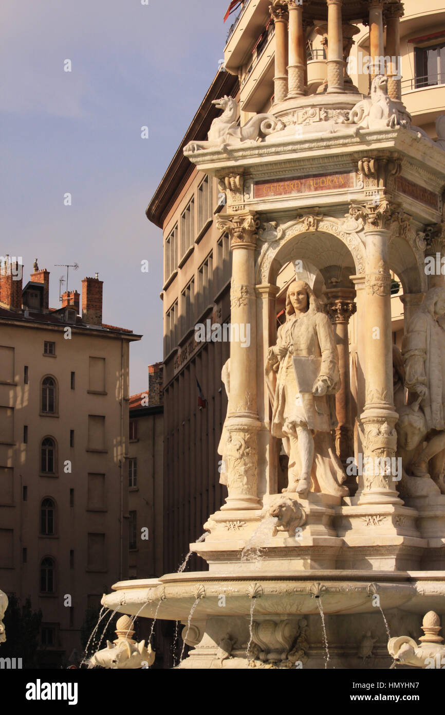 Jacobins Brunnen, Place des Jacobins, Lyon, Frankreich Stockfoto