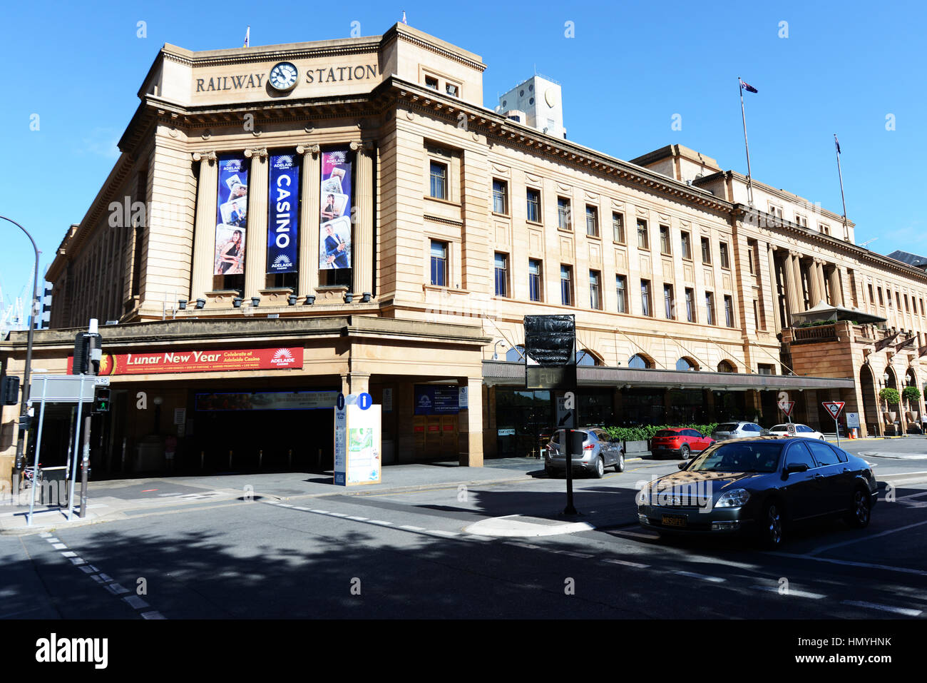 Die Adelaide Bahnhof / Casino. Stockfoto