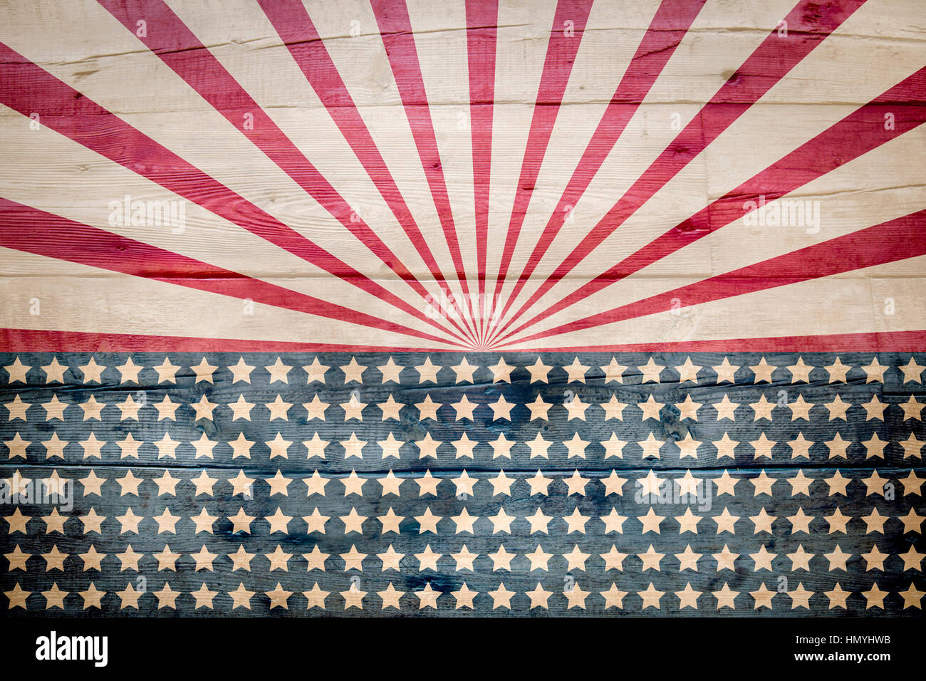 USA-Flagge auf Holzbrett Stockfoto