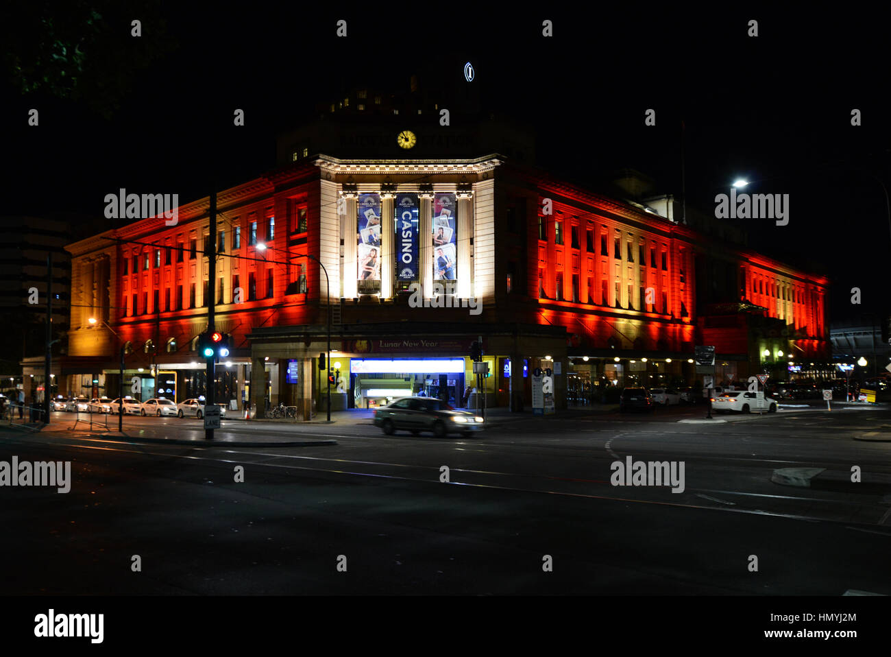 Die Adelaide Bahnhof / Casino. Stockfoto