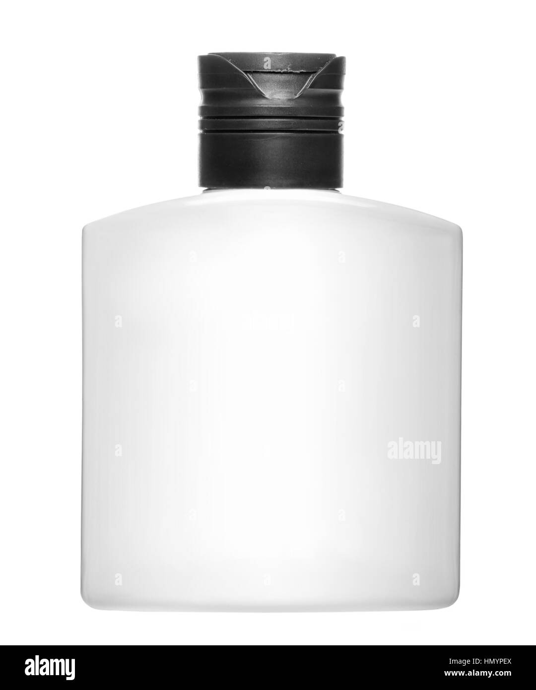 weiße Kunststoff Flasche oder Behälter Kosmetikprodukt für Gel, Lotion, Creme, mock-up, isoliert auf weißem Hintergrund, Nahaufnahme Stockfoto