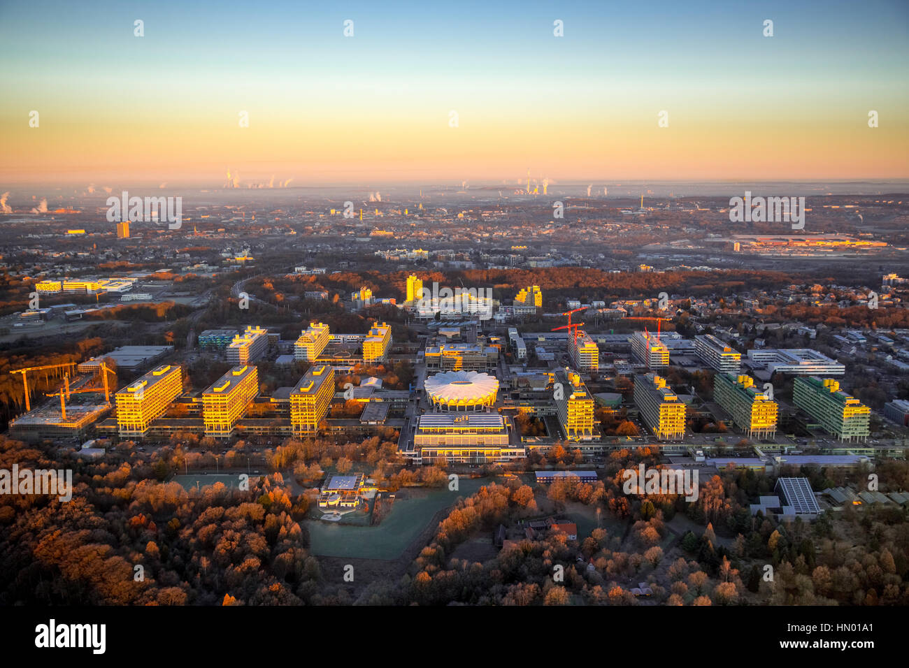 Sunrise, Ruhr-Universität Bochum, Bochum, Ruhr district, North Rhine-Westphalia, Deutschland Stockfoto