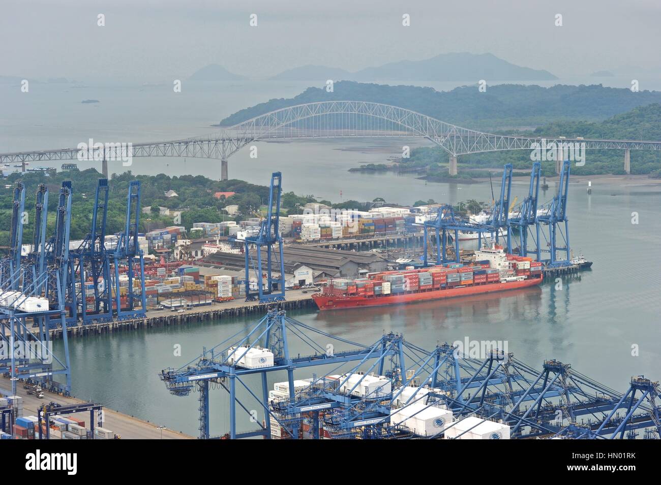 Der Hafen von Balboa, betrieben von Panama Ports Company (PPC) - Panama-Tochtergesellschaft der HPH-Gruppe. Stockfoto