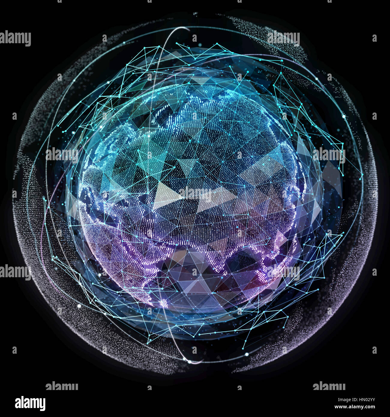 Globales Netzwerk Internet-Technologien. Digitalen Weltkarte Stockfoto