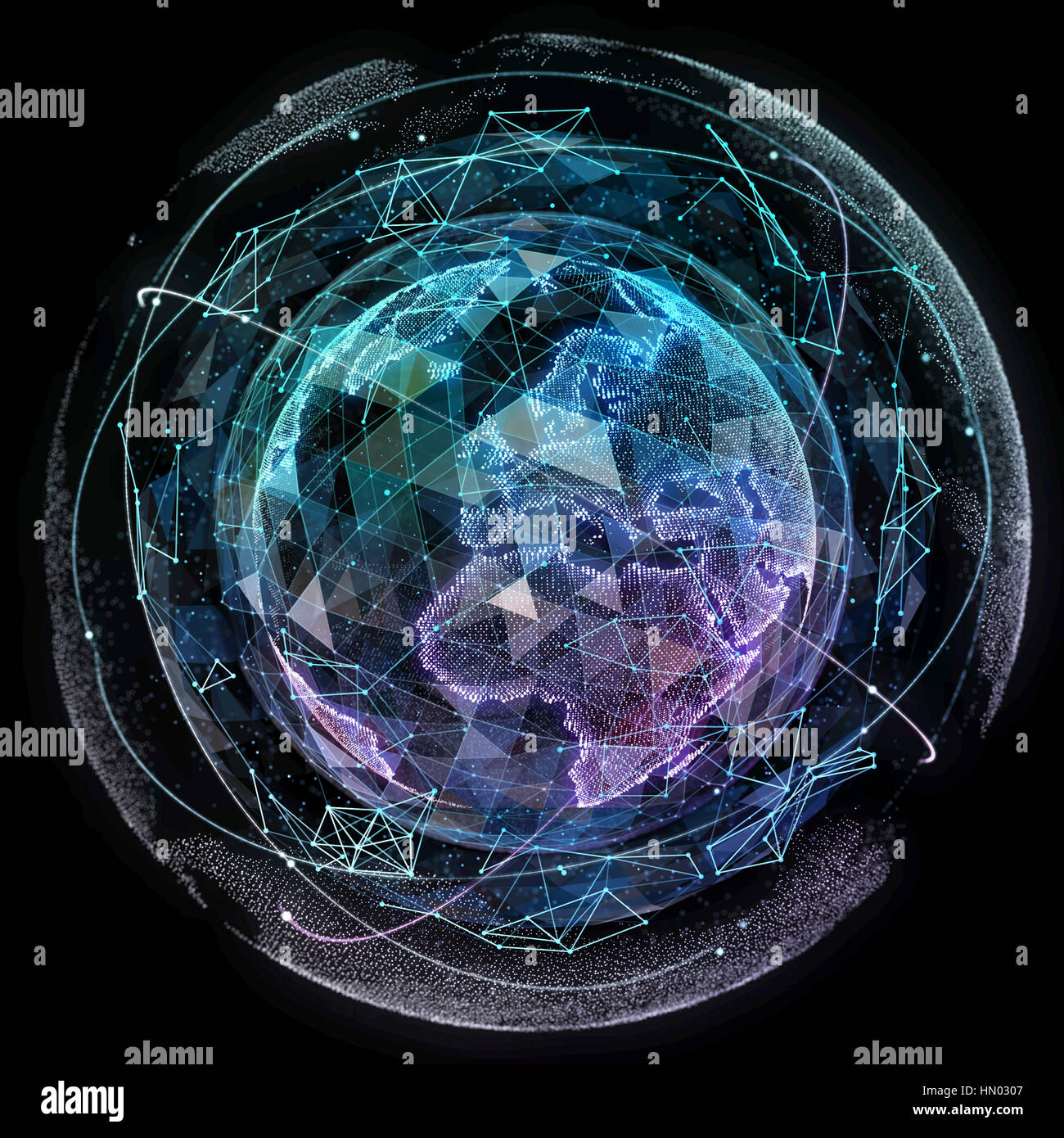 Globales Netzwerk Internet-Technologien. Digitalen Weltkarte Stockfoto