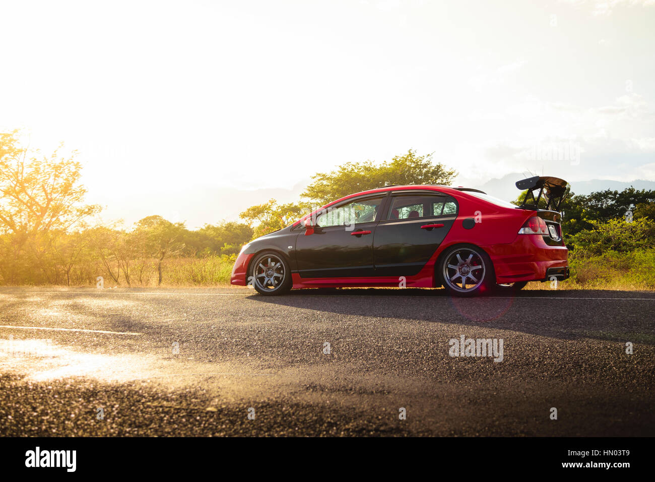 Honda Civic Si RR mit Kohlefaser Türen und Haube, das beste Beispiel der JDM-Kultur in der Welt. Stockfoto
