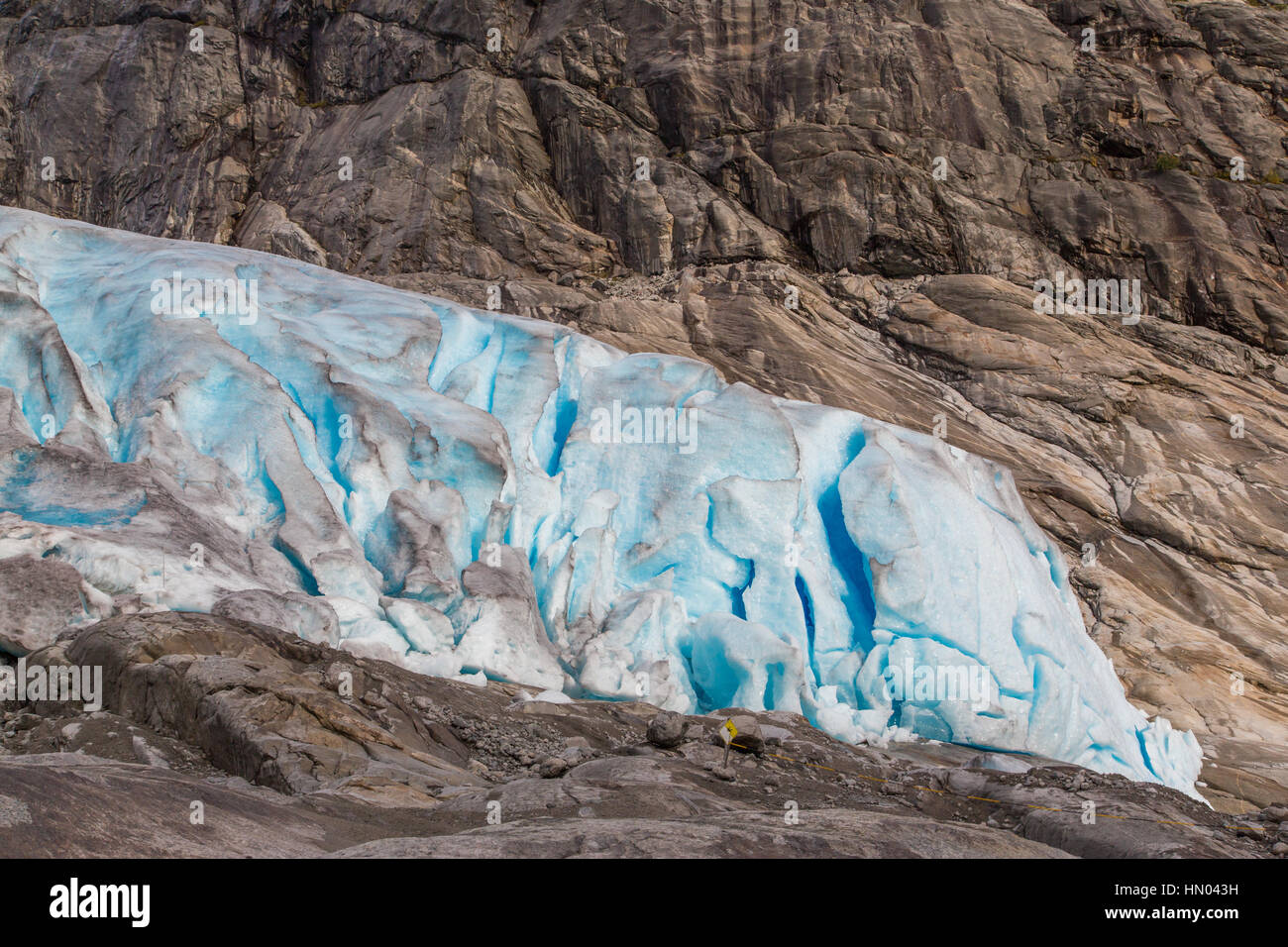 Gletscherzunge Nigardsbreen Gletscher in Norwegen Stockfoto