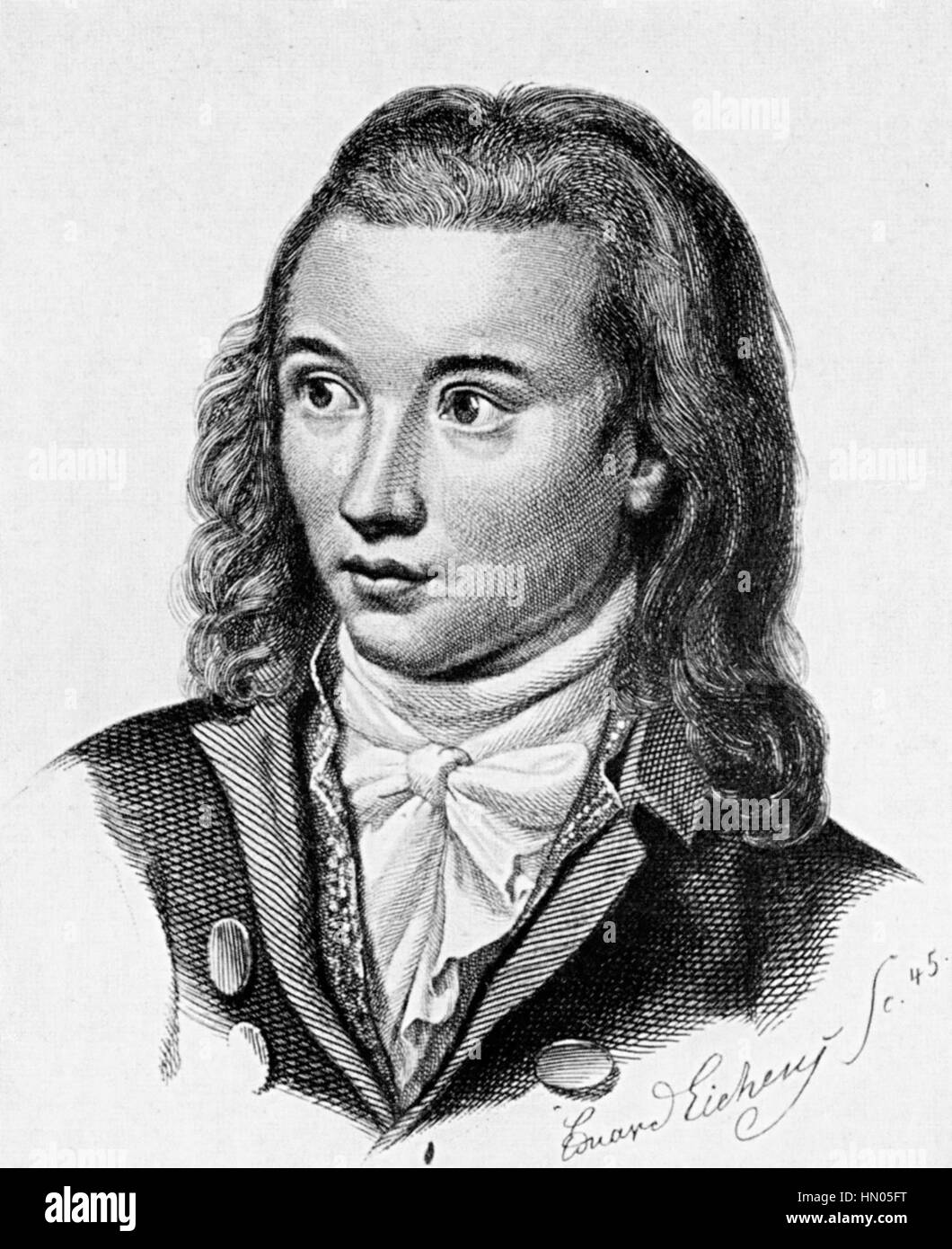 NOVALIS Pseudonym George von Hardenberg (1772-1801) deutschen romantischen Schriftsteller und Philosophen um 1800 Stockfoto