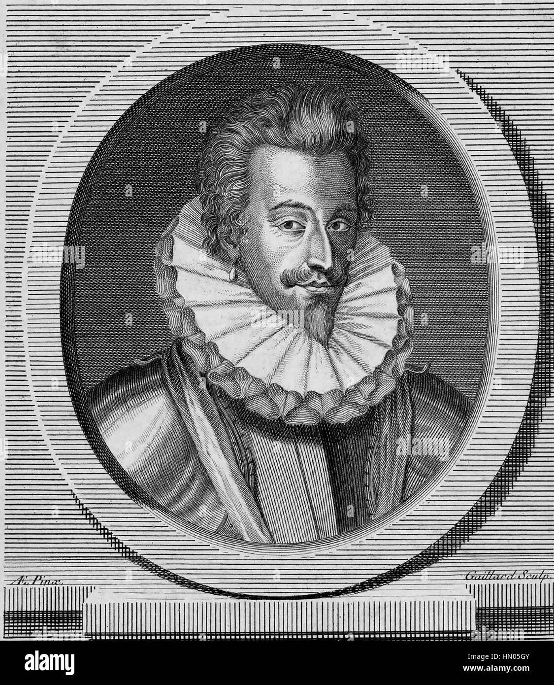 ANNE de JOYEUSE (1560/61-1587) Admiral von Frankreich in eine 1582-Gravur Stockfoto