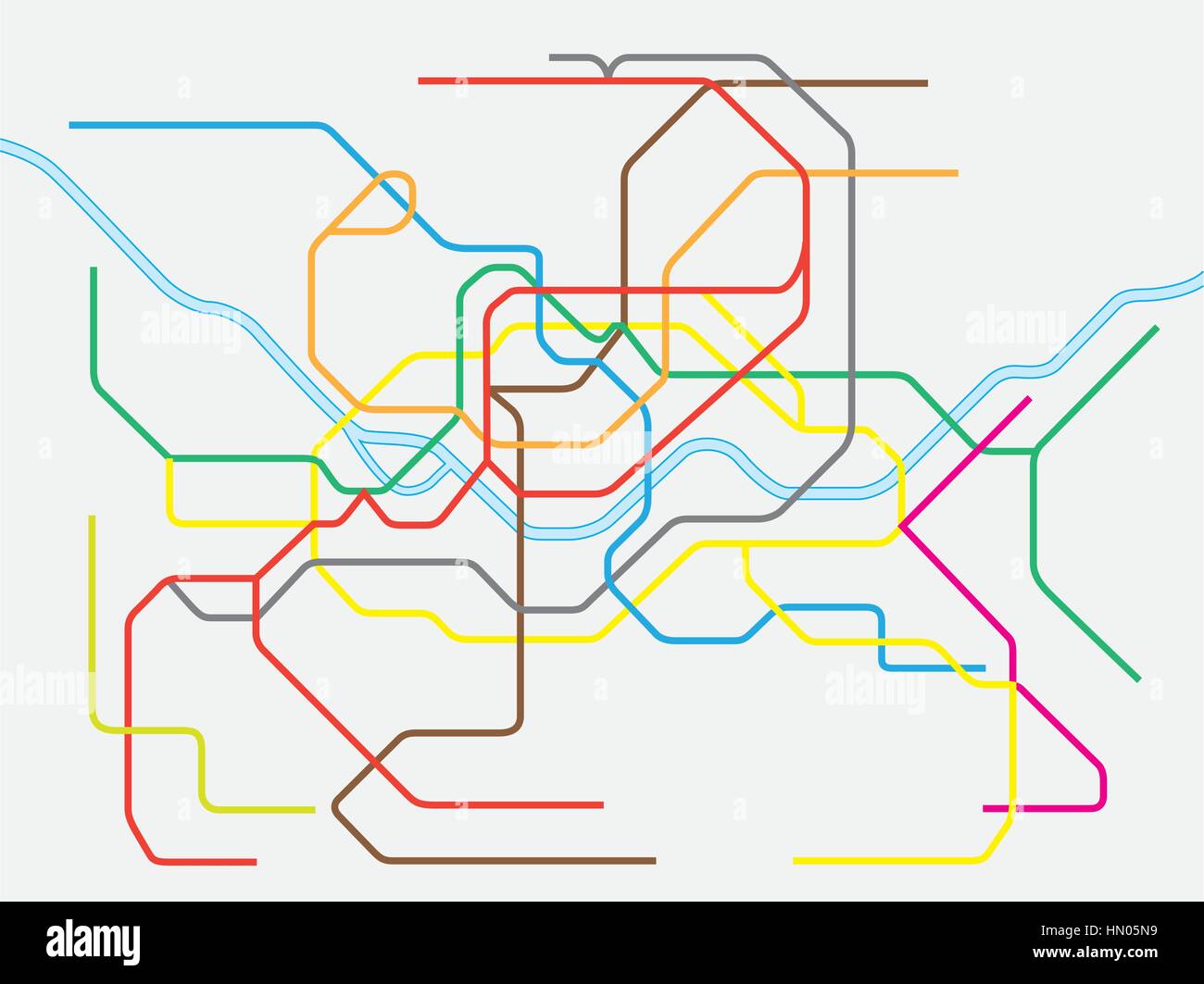 bunte Seoul metropolitan Subway map.eps Stock Vektor