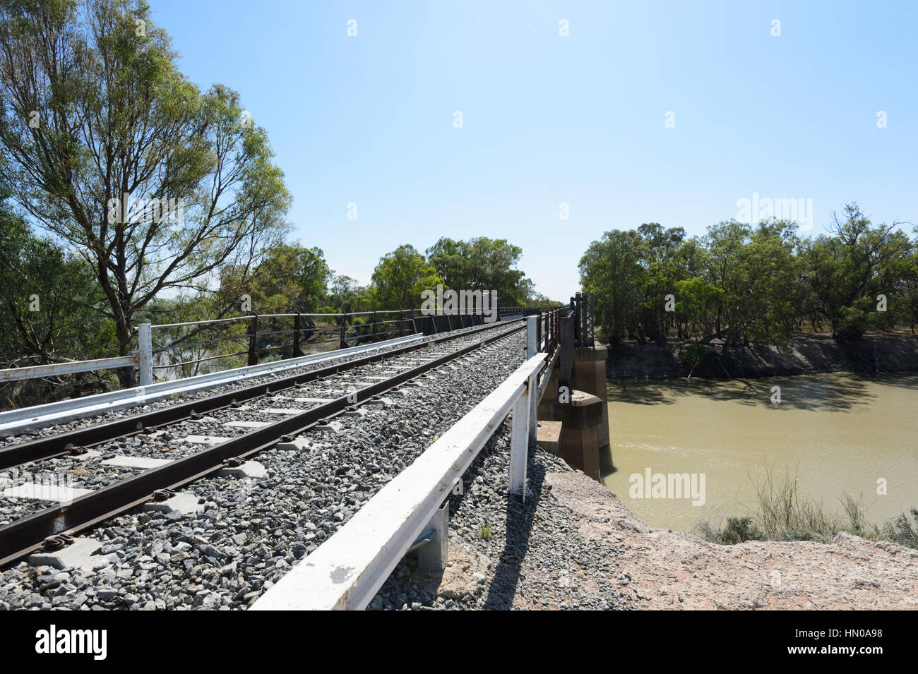 Menindee Eisenbahnverbindung gebaut 1927 auf der Strecke nach Broken Hill, New South Wales, NSW, Australien Stockfoto