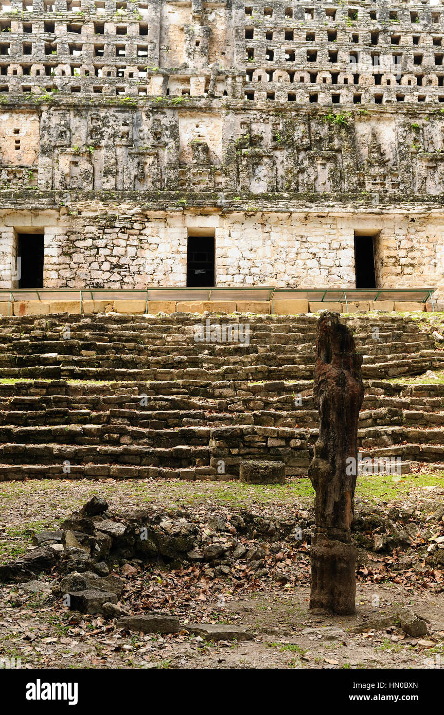 Alte Stadt von Yaxchilan versteckt im Dschungel im Grenzgebiet von Mexiko und Guatemala Stockfoto