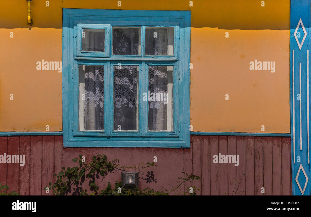 Detail eines traditionellen ukrainischen Haus in einem Dorf Stockfoto