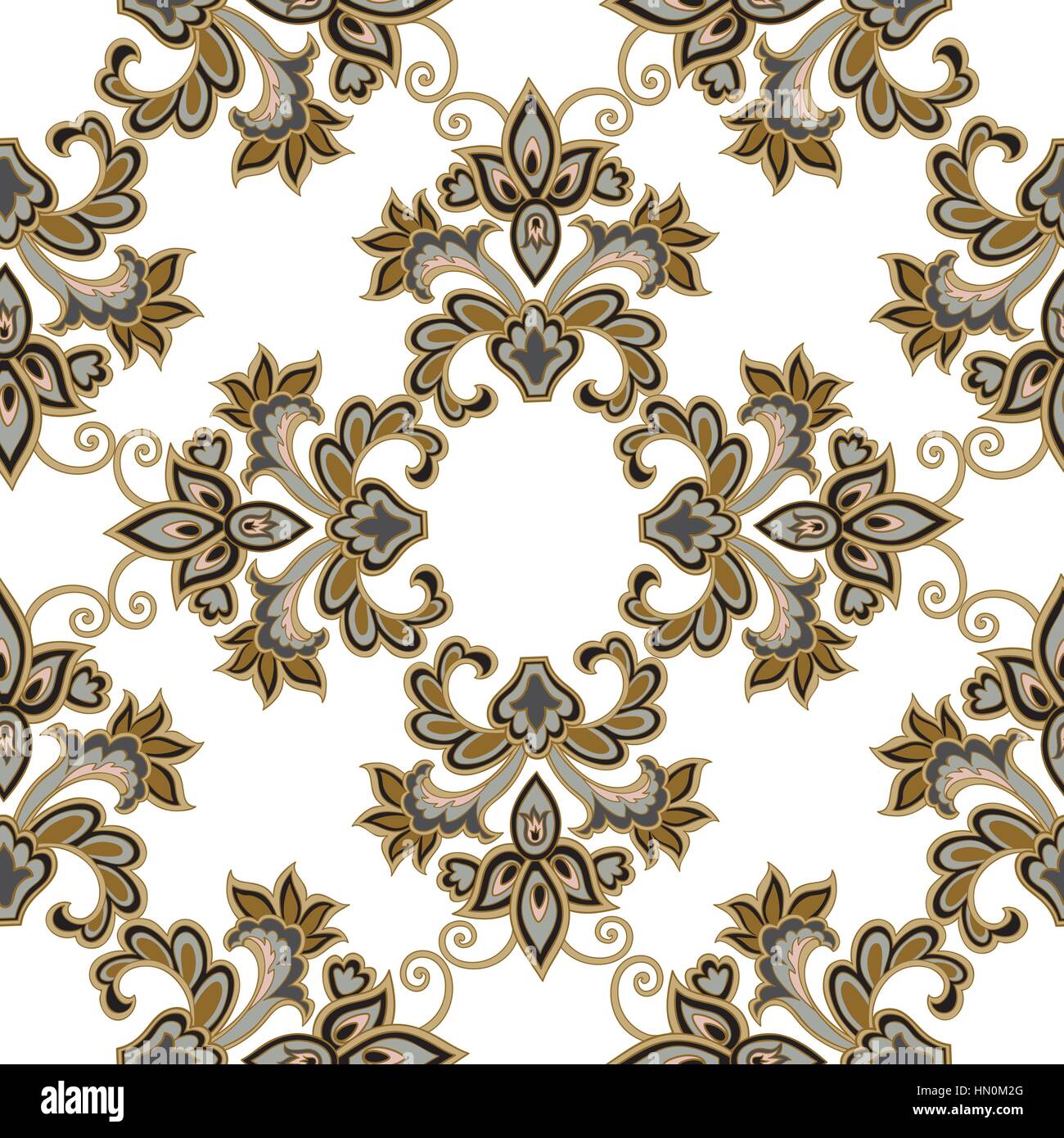 Florale nahtlose Muster. arabisch Blume ornament Hintergrund. ornamentale Textur blühen Stock Vektor